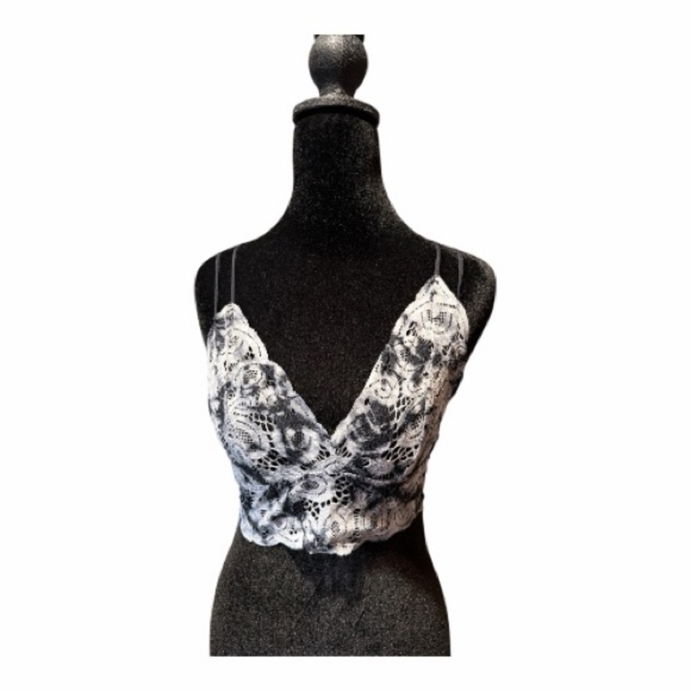 VS Pink Elegant Black and White Tie Dye Bralette